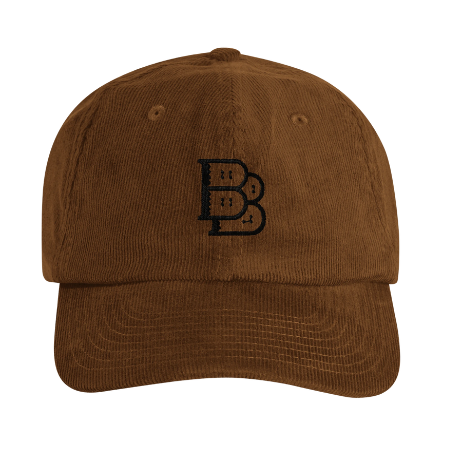 Heritage Courdroy Dad Hat Black Logo